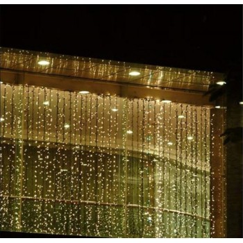 Vánoční světelný závěs - 3x6 m, 600 LED, teple bílý